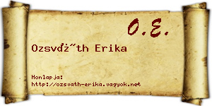 Ozsváth Erika névjegykártya